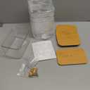 4 Pack Clear Laundry Pods Container & Dryer Sheet Holder, Plastic Square Laundry Room Organization and Storage Jars with Lids, Scoops & Labels for Detergent, Powder, Dryer Balls, Beads