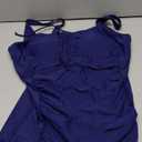 Daci Women Plus Size One Piece Swimsuit Tummy Control Bathing Suits Vintage Ruched Swimwear Navy Blue 16 Plus