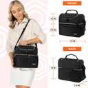 OPUX Lunch Box For Men Women, Insulated Large Lunch Bag Adult Work, Double Decker Lunchbox Meal Prep, Dual Compartment Leakproof Lunch Cooler, Soft Lunch Pail Tote Boys Girls Kids School, Black 16 Can