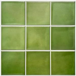 Commomy 10 Pcs Matte 3D Green Peel and Stick Tile 11.8"x11.8" Ultra-Light PVC Square Peel and Stick Backsplash for Kitchen Peel and Stick Wall Tiles for Bedroom,Living Room,Bathroom,RV