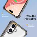Clear Case for iPhone 16 Case with Magnetic 360 Rotatable Ring Stand [ Compatible with MagSafe ], Heavy Duty Military Grade Cover with Ring Kickstand for Women Men, Transparent Black
