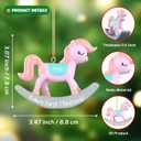 FLYAB 2025 Baby's First Christmas Ornaments Xmas Gifts for Women Pink Resin Rocking Horse Ornament for Christmas Tree Car Birthday Party Decorations Memorial Gifts for Kids Teens Friend
