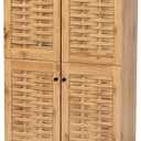 Baxton Studio Winda Shoe Cabinets, Oak Brown/Black