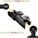 17mm to 25mm Aluminum Socket Arm, KALCINTY Length 3.5" Composite Double Socket Swivel Arm Compatible with RAM Mounts B Size 1" Ball 17MM Adapter