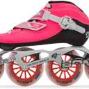 Bont Inline Speed Skating Racing - Luna Skate Boot + 2PF 6061 Frame + Elemental Wheels + ABEC7 Bearings - Youth - Boys - Girls - Men - Women (Blue, 39/7)