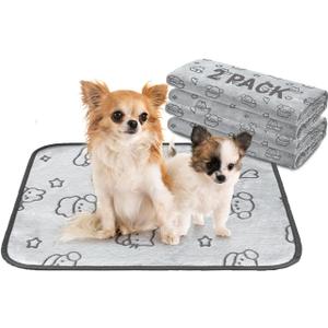Qeils Reusable Puppy Pads, 2 Pack Washable Pee Pads for Dogs, Waterproof Non Slip Wee Wee pad, Absorbent and Leakproof Training Mats for Potty, Crate, Playpen, Bed, Sofa, 18"x 24"
