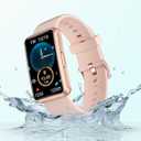 HUAKUA Fitness Tracker No Bluetooth No APP No Phone Needed, Fitness Watch for Men Women Parents IP68 Waterproof with Full Touch Screen Steps Calories Counter Sleep Tracker Alarm Clocks (Pink)