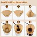 200 Count #4 Cone Coffee Filters 8-12 Cup, Unbleached Natural Coffee Paper Filters, No Blowout, Disposable Coffee Filter for Pour Over and Drip Coffee Maker
