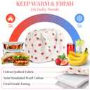 WOBAGMEN Quilted Lunch Box for Women,Coquette Aesthetic Lunch Box for Teen Girls,Cute Strawberry Lunch Bags for Work, School,Office,Picnic,Travel (Strawberry)