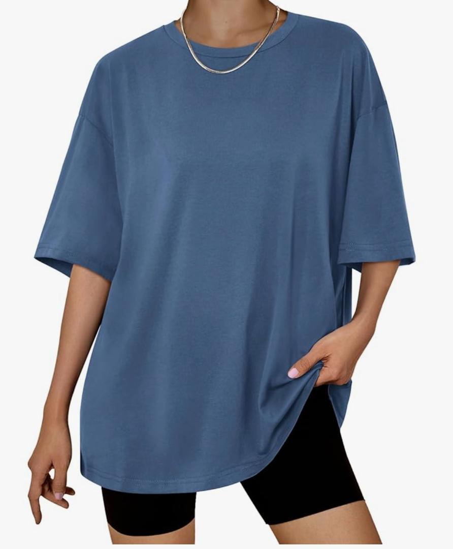 Trendy Queen Womens Oversized Summer T Shirts Fashion Workout Plus Size Tops Short Sleeve Beach Vacation Gym Clothes 2025