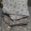 Baby Blanket 2 Pack, Soft Cozy Toddler Comforter Quilted with Grey and White Star Print, Ultra Soft and Comfortable Down Alternative Crib Comforter, 39x47 Inches