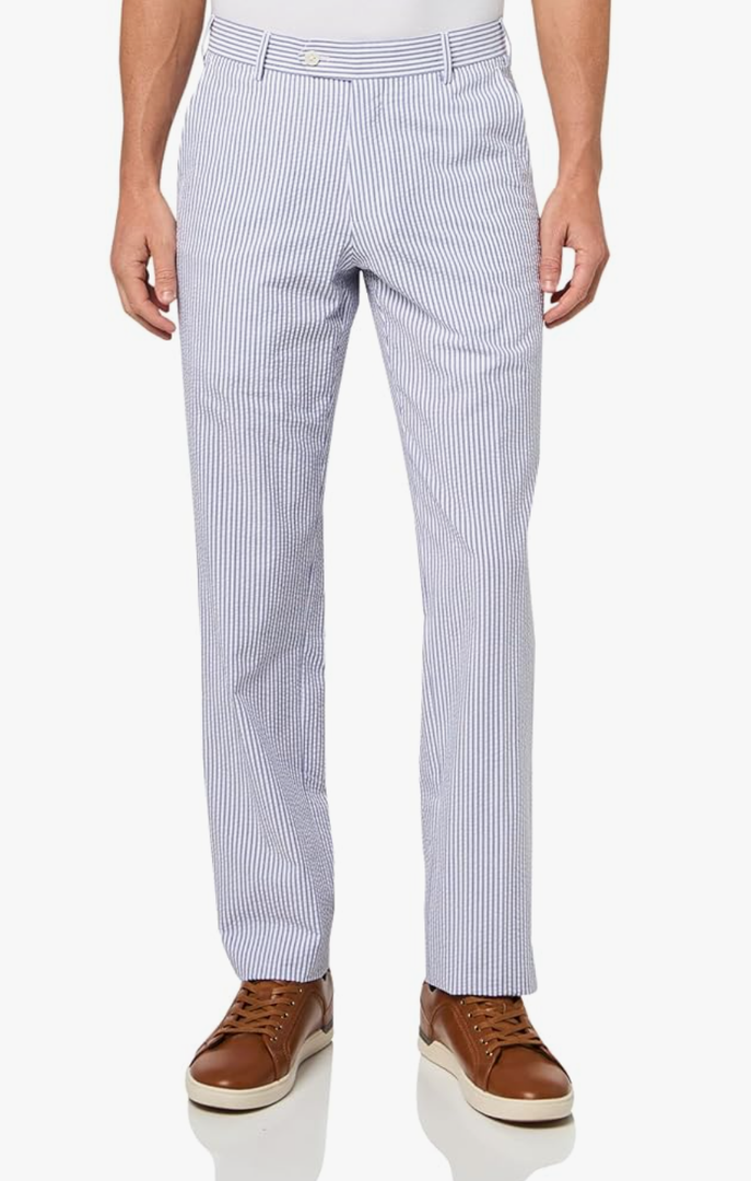 COCONUT GROVE Men's Regular Fit Seersucker Flat Front Pants. Size 50 RG