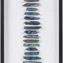 INK+IVY Cerulean Stones Wall Dcor Natural Agate, Glass Framed Art for Living Room Entryway Home Accent, Ready to Hang Bedroom Decoration, 13.78" W x 23.62" H, Blue