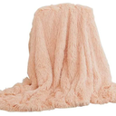 Super Soft Shaggy Faux Fur Blanket Ultra Plush Decorative Throw Blanket for Kids(Peach,51"x63")