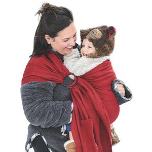 Nalakai Luxury Ring Sling Baby Carrier, Soft Linen Blend Baby Sling, Baby Wrap, Wear Your Little One Close to Your Heart, Comfort, Style (Flor Red)