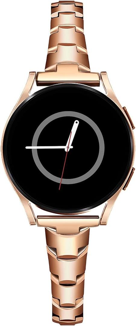 PlusRoc Stainless Steel Band Compatible with Samsung Galaxy Watch 7 6 5 4 40mm 44mm/Watch 6 Classic 43mm 47mm/Watch 4 Classic 42mm 46mm/Watch 5 Pro 45mm, Slim Bracelet Adjustable for Women