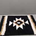 Boho Bathroom Rugs Black Bath Mat Non Slip Soft Absorbent Western Geometric Bath Rug Luxury Plush Floor Mat for Farmhouse Bathroom Shower Kitchen Modern Decor 24x36