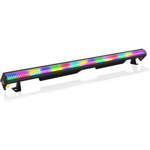 Stage Strobe Lights Bar,240W 448 LED RGBWA 5IN1 Stage Wash&Strobe DJ Light Bar DMX RDM Sound Activated 224 RGB Zones&224 Amber&White Chasing Effects for Stage Parties DJ Club Disco Wedding