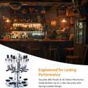 Liquor Dispenser, Alcohol Bar Rotating Liquor Holder Stainless Steel 6 Bottle Professional Revolving Liquor Dispenser