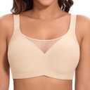 Brasfor Women WirelessSeamless Mesh Push Up No Underwire Plus Size Soft Comfortable Sleep Everyday Brattlets with Extender (S)