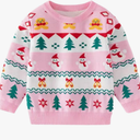 Toddler Christmas Sweater Snowman Girls Knit Crewneck Snowflake Pullover Kids Cute Xmas Pink Clothes Tops Size 130