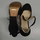 Ankis Black Platform Closed Toe Heels for Women, Women's Heels Closed Round Toe Chunky Block Pumps Shoes, 4 Inch Size 10