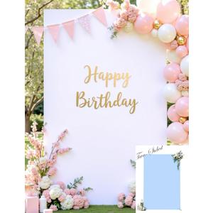 Square Arch Backdrop Cover, 6.6FT x 4FT White Blue Stretchy Spandex Fitted Square Arch Stand Cover for Birthday Party Wedding Ceremony Banquet Photo Decoration