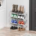 DEYILIAN 3 Tier for Wall Mounted Shoe Rack with Hook and Loop Sticky Adhesive Strips Shoe Shelf, Slim Shoe Rack Space Saving Design Wall Shoe Organizer for RV