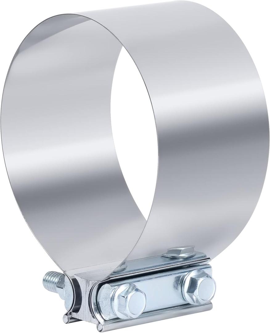 7 Inch Exhaust Clamp, 7 Inch Butt Joint Exhaust Muffler Pipe Band Clamp Sleeve Coupler Stainless Steel (1PC)