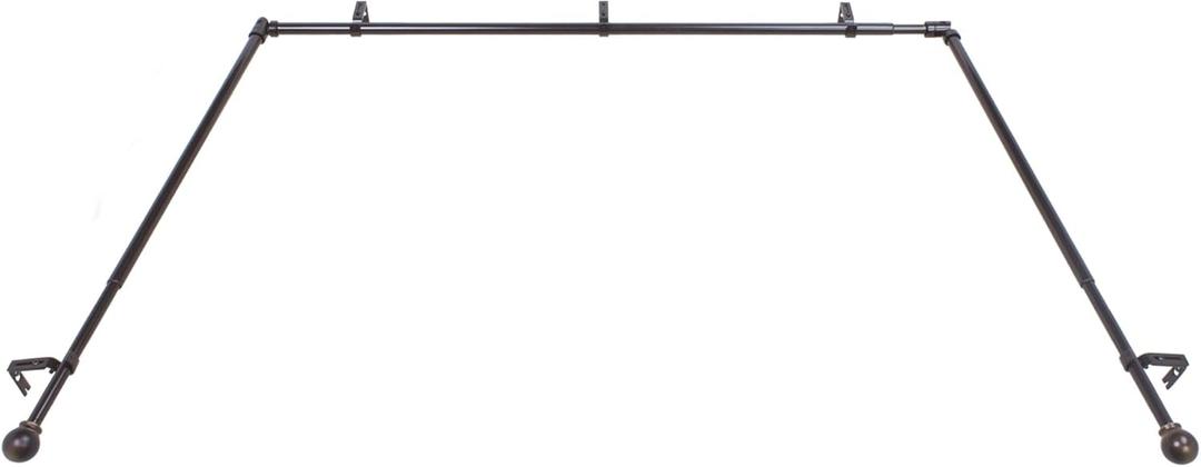 Decopolitan Drapery Bay Window Curtain Rod Set, Oil Rubbed Bronze