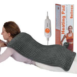 Boileau Electric Heating Pad for Back Pain and Period Cramps Relief, 17"x33" Extra Large XXXL, 3 Heating Levels Heat Pad with 2-Hour Auto Shut Off, Gifts for Women and Mom, Grey