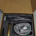 KENES Brushed Gold Bathroom Faucets, Modern Single Hole Lavatory Vanity Faucet, Single Handle Bathroom Sink Faucet Gold, with Pop Up Drain & Water Supply Hoses LJ-9031-4 (Short)