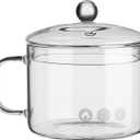 Glass Saucepan with Cover 1L/1Quarts Heatresistant Glass Simmer Pot Stovetop Pan with Lid Microwave Oven ware Cookware Set Cooktop Safe for Pasta Noodle Soup Milk