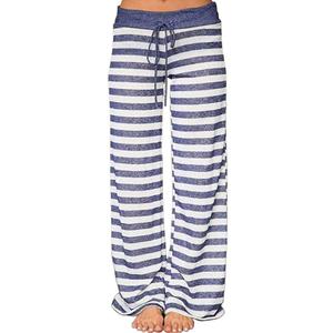 Elsofer Striped Comfy Maternity Pregnancy Postpartum Pajamas for Women Soft Stretch Palazzo Pj Pjs Pajama Lounge Pants (L, Grey Striped)