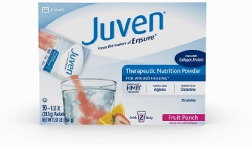 Medline Juven Powder Nutritional Supplement (Fruit Punch, Packaging), 1.02 Ounce each, 30 count (Pack of 1)