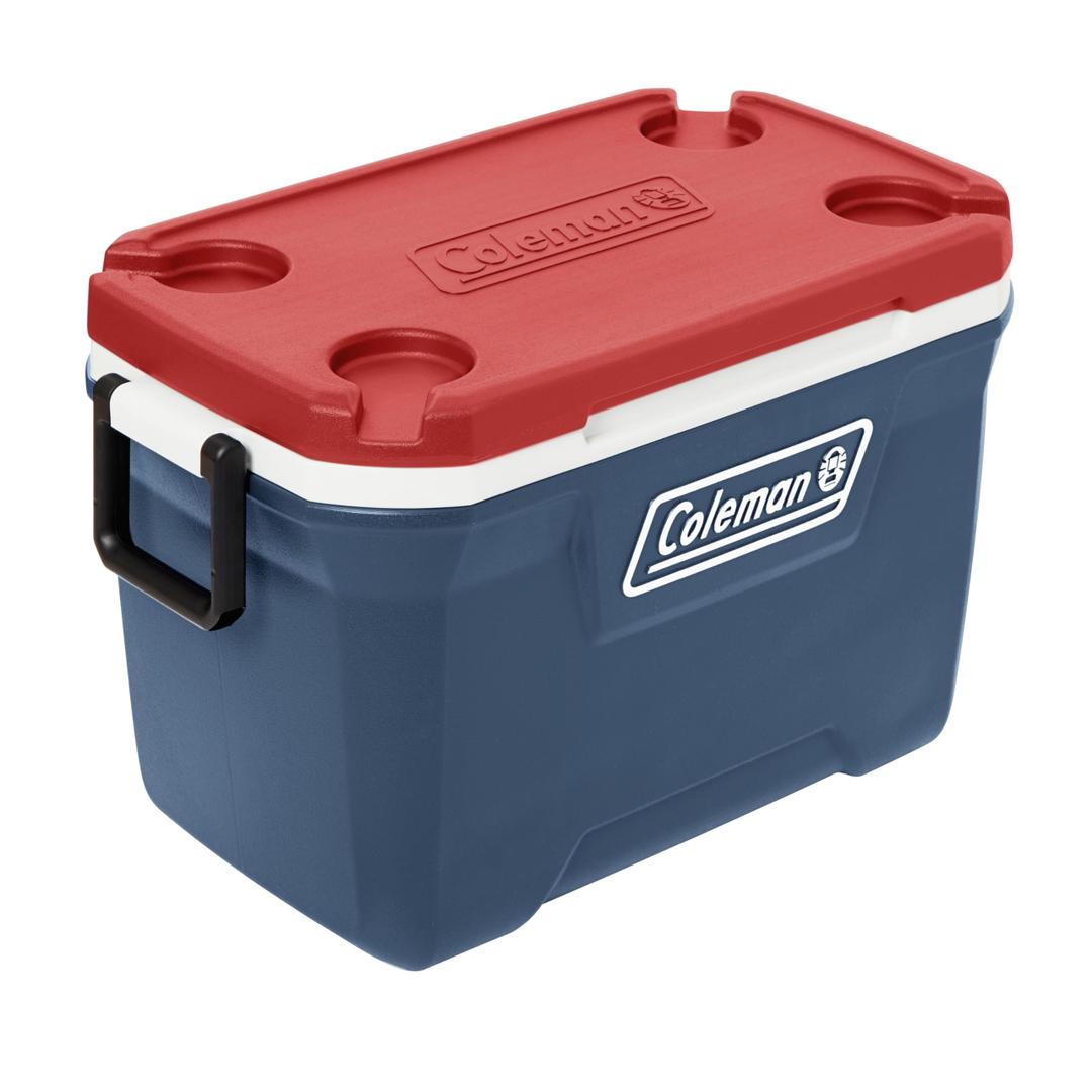 Coleman Classic Series Insulated Portable Cooler, Leak-Resistant Outdoor Hard Cooler Keeps Ice up to 5 Days, 52 Quart, Red, White & Blue