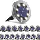 OULONGER Solar Ground Lights 16 Packs, Garden Solar Outdoor Waterproof Pathway Bright In-Ground Landscape Lights for Patio, Lawn, Yard, Driveway, Step and Walkway White Light