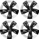 Hubcaps Wheel Cover for Tesla Model Y Juniper 2025+，19" Wheel Cover 4 PCS ABS Hubcaps with Snap-On Wheel Cover HubCaps Protect Hubs Tesla Model Y Accessories (Black White)