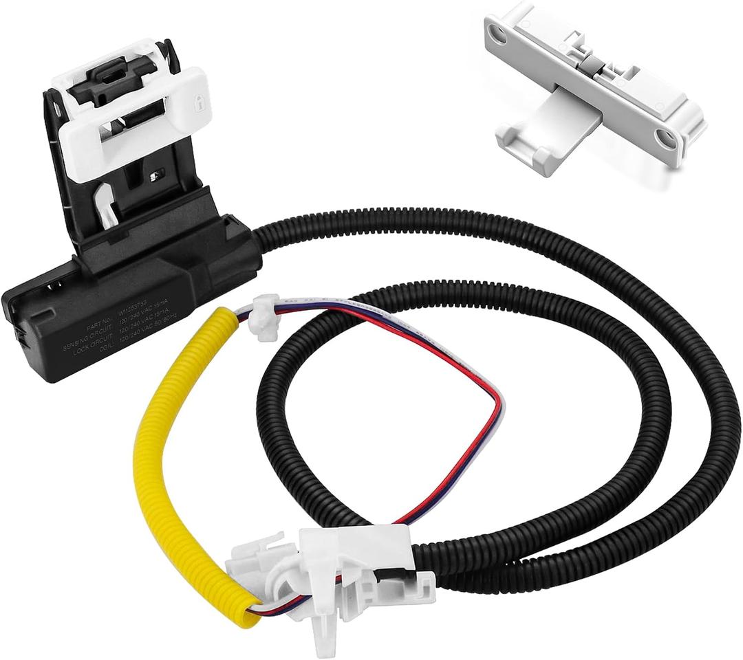 WTW4855HW2 WTW4955HW1 Washer Door Lock Switch & Strike Repair Kit, Fit for Whirl-pool Front-Load Washers WTW4816FW1 1CWTW4705GW0 1CWTW4815EW0 1CWTW4815EW1 1CWTW4845EW1 WTW4915EW1 WTW4950HW0 WTW4950HW2