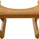 AmazerBath 7 Inches Bamboo Toilet Stool Squat for Adult, Foldable Squatting Potty Stool for Bathroom, 0.79" Thickness Poop Stool with Non-Slip Strip, No Assembly Required, Dark Wood Color