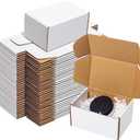 Wowxyz White Shipping Boxes 6x4x3" 60 Pack - Corrugated Cardboard Mailing Boxes for Small Business - Literature Mailer Packaging Supplies