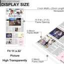 Fxojyvo 11x22 Newspaper Frame, Display 11 x 22 Inch Newspaper Front Page for Wall, Light Weight and High Transparent Picture Frame - 1 Pack/White/11by22