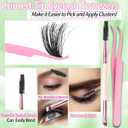 6 Box Mix Lashes Clusters Kit Gift Packs 1686Pcs with 2X Bond&Seal Volume Mega/Bottom Soft Extension False Eyelash D Curl Wispy Natural DIY Individual Fake Eyelashes for Beginners Bulk Pack