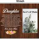Daughter Gift From Mom Mother, Best Daughter Gifts Wood Picture Frame for Birthady Christmas Graduation, Display Photo 4 x 6 Inches