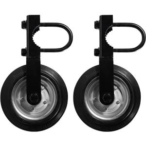 Gate Wheels for Metal Tube Gate with 1-5/8" Thru 2-1/8" Gate Frames, Gate Support Wheel for Chain Link Gate Wheel, Prevent Gate from Dragging, Black (Pack of 2)