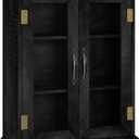 ChooChoo Bathroom Wall Cabinet, Medicine Cabinet with Acrylic Doors, Wall Mounted Over The Toilet Storage Cabinet with Adjustable Shelves for Bathroom, Kitchen, and Laundry Room, Black, 7.87"D x 19.69"W x 23.62"H