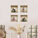 THE NISHA 4 PC Pack Art Magic Pictures Peel and Stick 3D Vinyl Removable Wall Sticker Decals DIY Sticky Backsplash (Lighting Spots), Yoga and Painted Vases 470