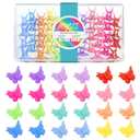 HOYOLS Mini Butterfly Hair Clips, Y2K Small Jaw Hairclips for Girls Women and Kids, 90s Cute Hair Accessories for Braids 12 Assorted Colors, 48 Pcs (Candy Rainbow)