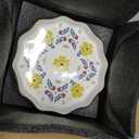 Pumtus 4 Pack Ceramic Dessert Plates, 7.5 Inch Small Floral Dinner Appetizer Plate, Lunch Salad Serving Dishes, Vintage Flat Pasta Bowl for Steak Fruit Pizza, Dishwasher & Microwave Safe