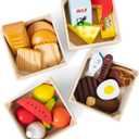 Melissa & Doug Food Groups - 21 Wooden Pieces and 4 Crates, Multi Play Food Sets For Kids Kitchen, Pretend Toy For Toddlers And Kids Ages 3+